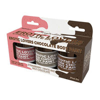 Erotic Lovers Chocolate Body Paint - Neapolitan -  White Chocolate, Milk Chocolate and Strawberry -  (3 Pack)