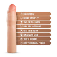 Performance Plus 1.5 Inch Silicone Penis Xtender - Beige