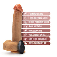 Dr. Skin Silicone - Dr. Phillips - 8.5 Inch  Thrusting Dildo - Tan