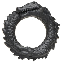 Black Caiman Silicone Cock Ring - Black