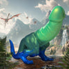 Jurassic Cock Dinosaur Silicone Dildo - Green/blue