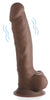 Fleshstixxx 8" Vibrating Silicone Dildo With Balls Brown