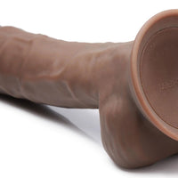 Fleshstixxx 8" Vibrating Silicone Dildo With Balls Brown