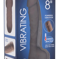 Fleshstixxx 8" Vibrating Silicone Dildo With Balls Brown