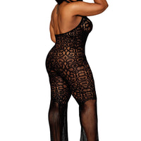 Flair Leg Bodystocking - Queen Size - Black