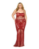 Bodystocking Gown Dmnd - One Size Queen - Red