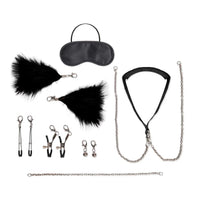 12 Pc Interchangeable Collar and Nipple Clips Set  - Black