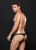 Low Rise Microfiber Zip Thong - Large/xlarge -  Black