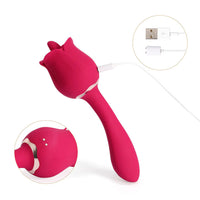 Rhea - the Rose Clit Licking Tongue Vibrator and G Spot Massager - Pink