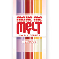 The 9's Make Me Melt Sensual Warm Drip Candles 3pk Stripes Pastellines