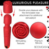 Pleasure Rose 10x Silicone Wand With Rose  Attachment - Red