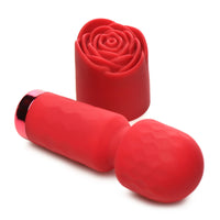 Pleasure Rose-Petite Mini Silicone Rose Wand - Red