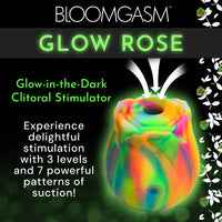 Glow Rose Glow-in-the-Dark Rose Clit Stimulator - Rainbow