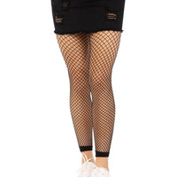 Industrial Net Footless Tights - One Size - Black