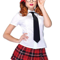 Private School Sweetie Costume - Large - White /  Red