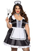 Plus Classic French Maid Costume - 1x/2x - Black / White