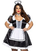 Plus Classic French Maid Costume - 1x/2x - Black / White