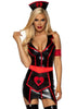 Naughty Nurse Costume - Large - Black/red