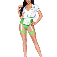 Nurse Feelgood Sexy Costume - Large - White/green
