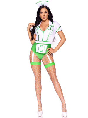 Nurse Feelgood Sexy Costume - Medium - White/green