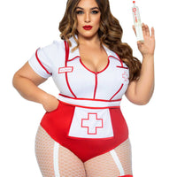 Plus Nurse Feelgood Sexy Costume - 1x/2x - White / Red