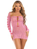 2 Pc Sweerheart Striped Tube Dress - One Size - Pink