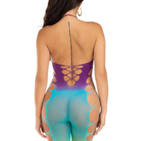 Ombre Footless Bodystocking - One Size - Ocean