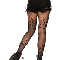 Flame Net Tights - One Size - Black