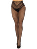 French Cut Crotchless Fishnet - One Size - Black