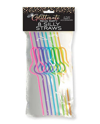 Glitterati Silly Penis Straws 8 Ct