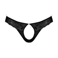 Sassy Lace - Open Ring Thong - Small/medium -  Black