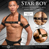 Star Boy Male Chest Harness With Arm Bands -  Large/xlarge - Black