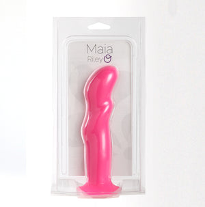 Riley Silicone Swirled Dong - Neon Pink