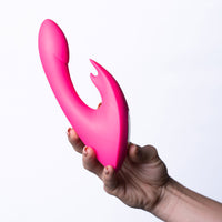 Leah USB Rechargeable Silicone 10-Function Rabbit Vibrator - Pink