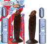 Afro American Whoppers 6 Inch Vibrating Dong With  Bullet - Brown