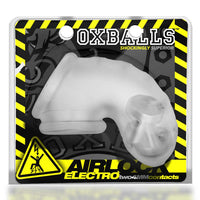 Airlock Electro Air-Lite Vented Chastity With Two  4mm Contacts - Clear Ice