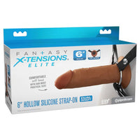 Fantasy X-Tensions Elite 6" Silicone Hollow Strap Dual Density Brown