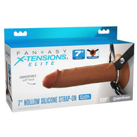 Fantasy X-Tensions Elite 7" Silicone Hollow Strap Dual Density - Brown