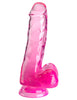 King Cock Clear 6 Inch With Balls - Pink