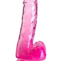 King Cock Clear 6 Inch With Balls - Pink