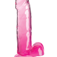 King Cock Clear 7 Inch With Balls - Pink