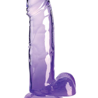 King Cock Clear 7 Inch With Balls - Purple