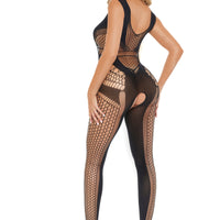 Catch Feelings Crotchless Bodystocking - One Size  - Black