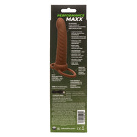 Performance Maxx Rechargeable Ribbed Dual  Penetrator - Brown