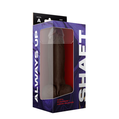 Shaft - Model a 9.5 Inch Liquid Silicone Dong With Balls - Mahogany