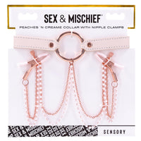 Peaches ‘N Creame Collar With Nipple Clamps - Pink