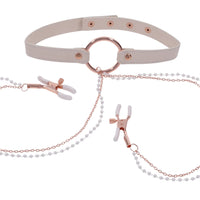 Peaches ‘N Creame Collar With Nipple Clamps - Pink