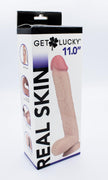Get Lucky 11 Inch Real Skin Dildo - Tan