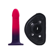 Duo Semi-Realistic Dildo With Harness -  Pink/purple