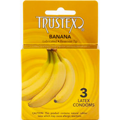 Trustex Flavored Lubricated Condoms - 3 Pack - Banana